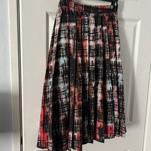 Fynn and Rose/Anthropologie abstract plaid pleated skirt size 14